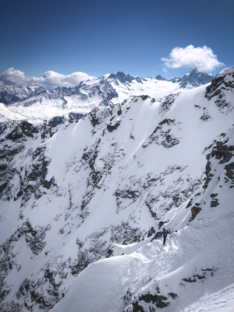 Mont Oreb face nord Aiguille Rouge Mont Blanc ski de randonnée ski de pente raide ski de rando