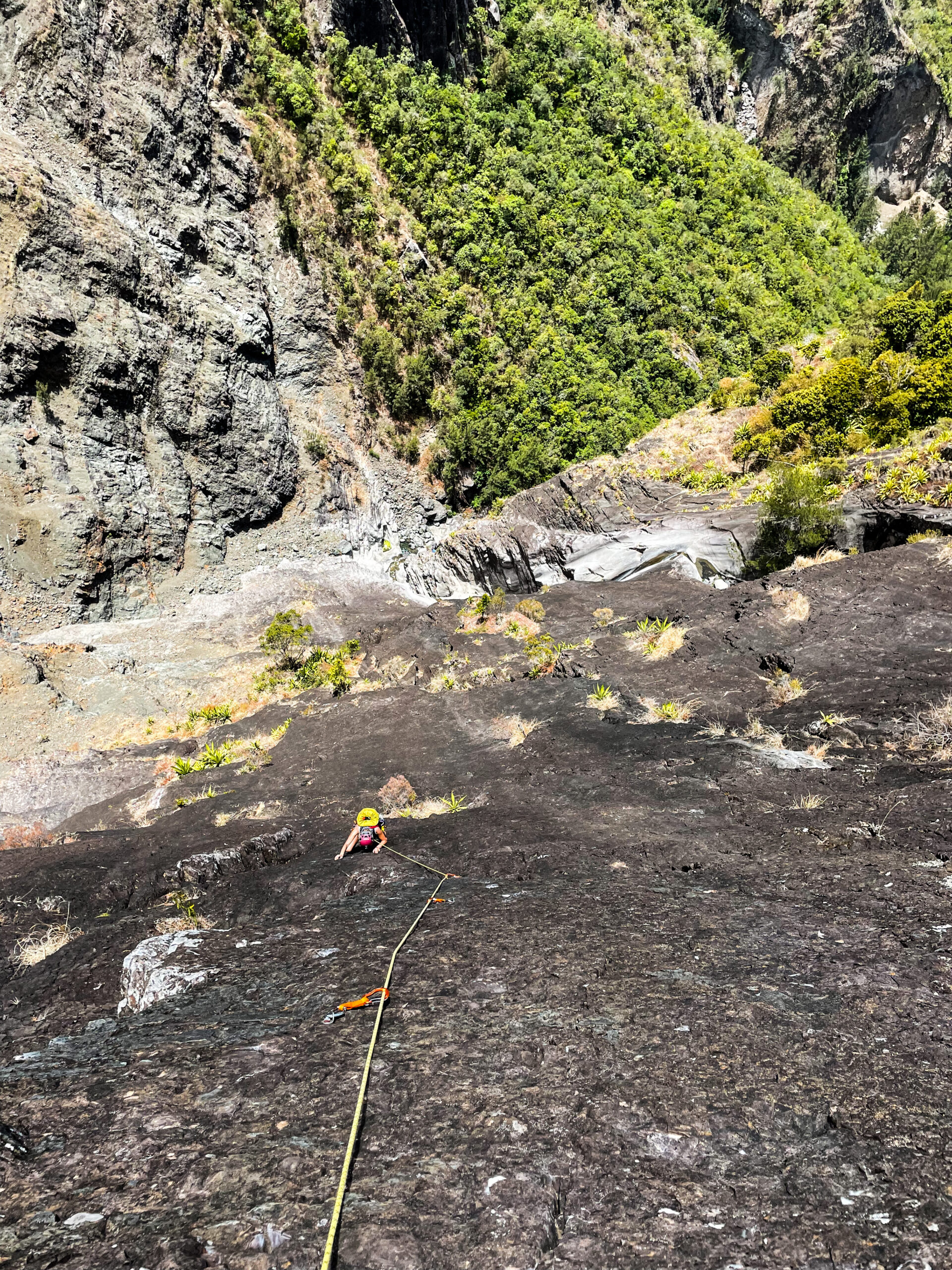 Réunion Piton de Sucre Dame de Pierre Letchis mon amour Cilaos escalade climbing cirque climb