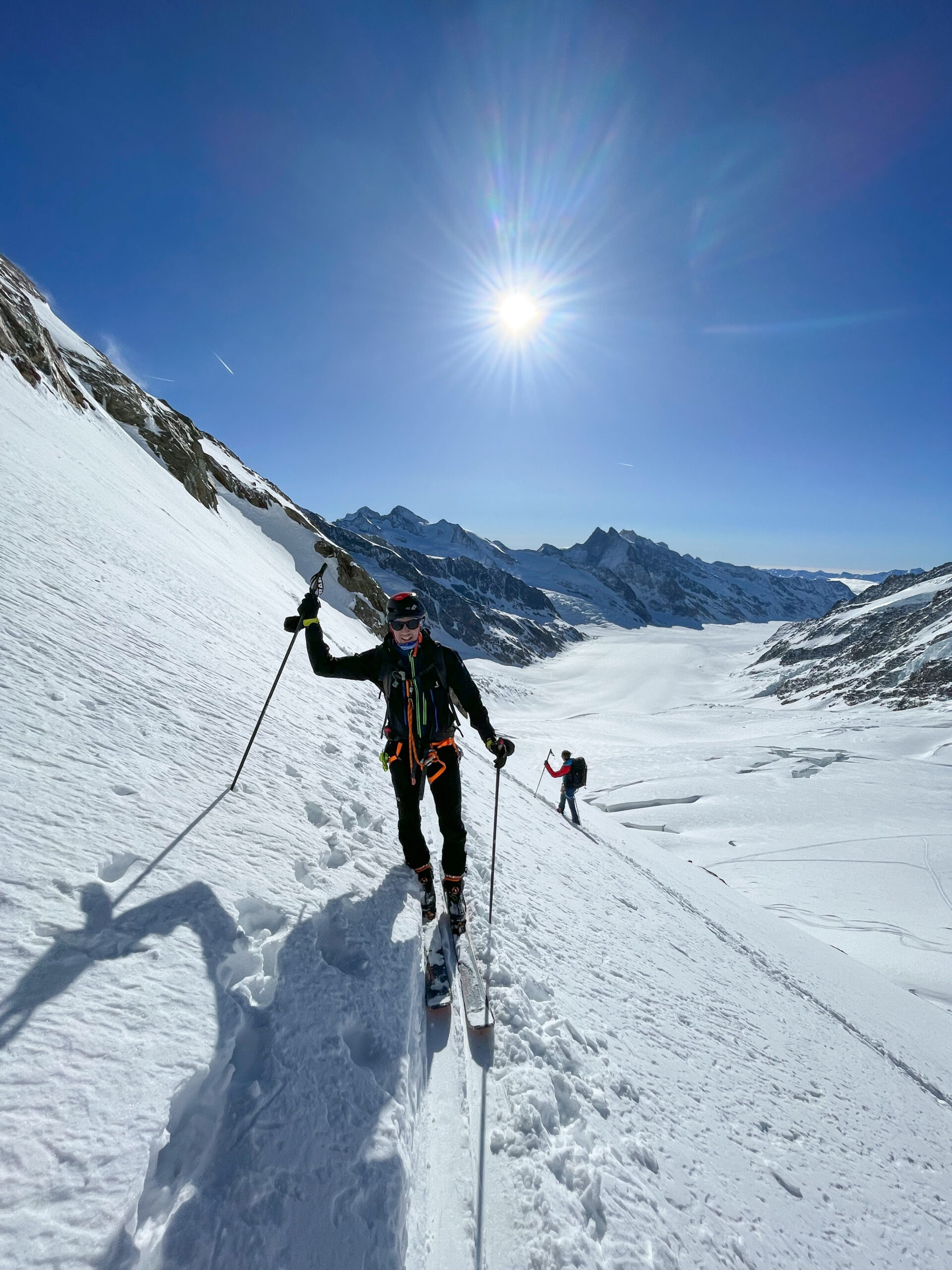 Raid ski Oberland Bernois randonnée alpinisme glacier gletscher Konkordia Monch Jungfrau Aletsch Aletschgletscher hutte