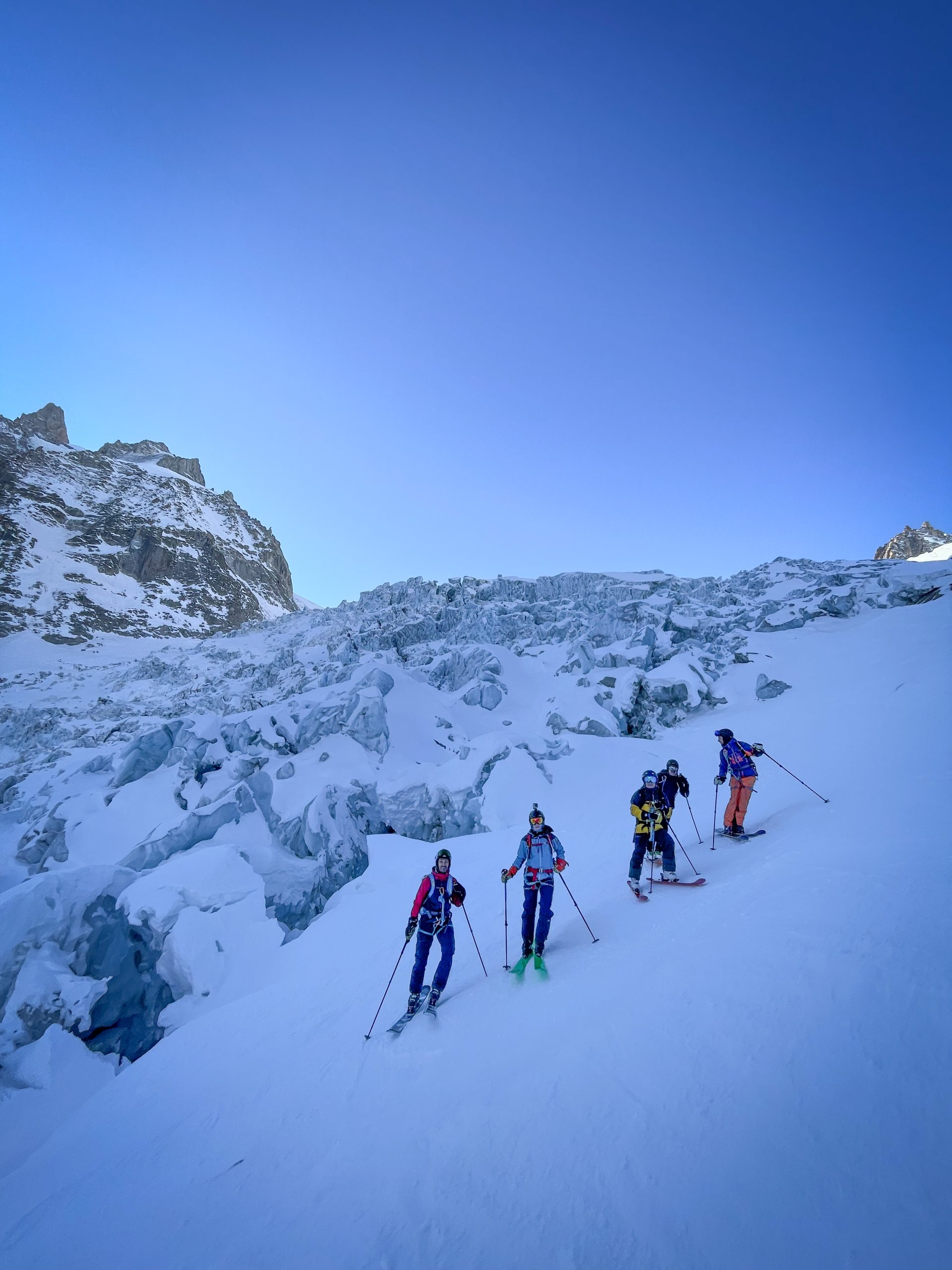 Ski randonnée alpinisme Mont Blanc massif Vallée Blanche aiguille du Midi envers du Plan freeride freeski