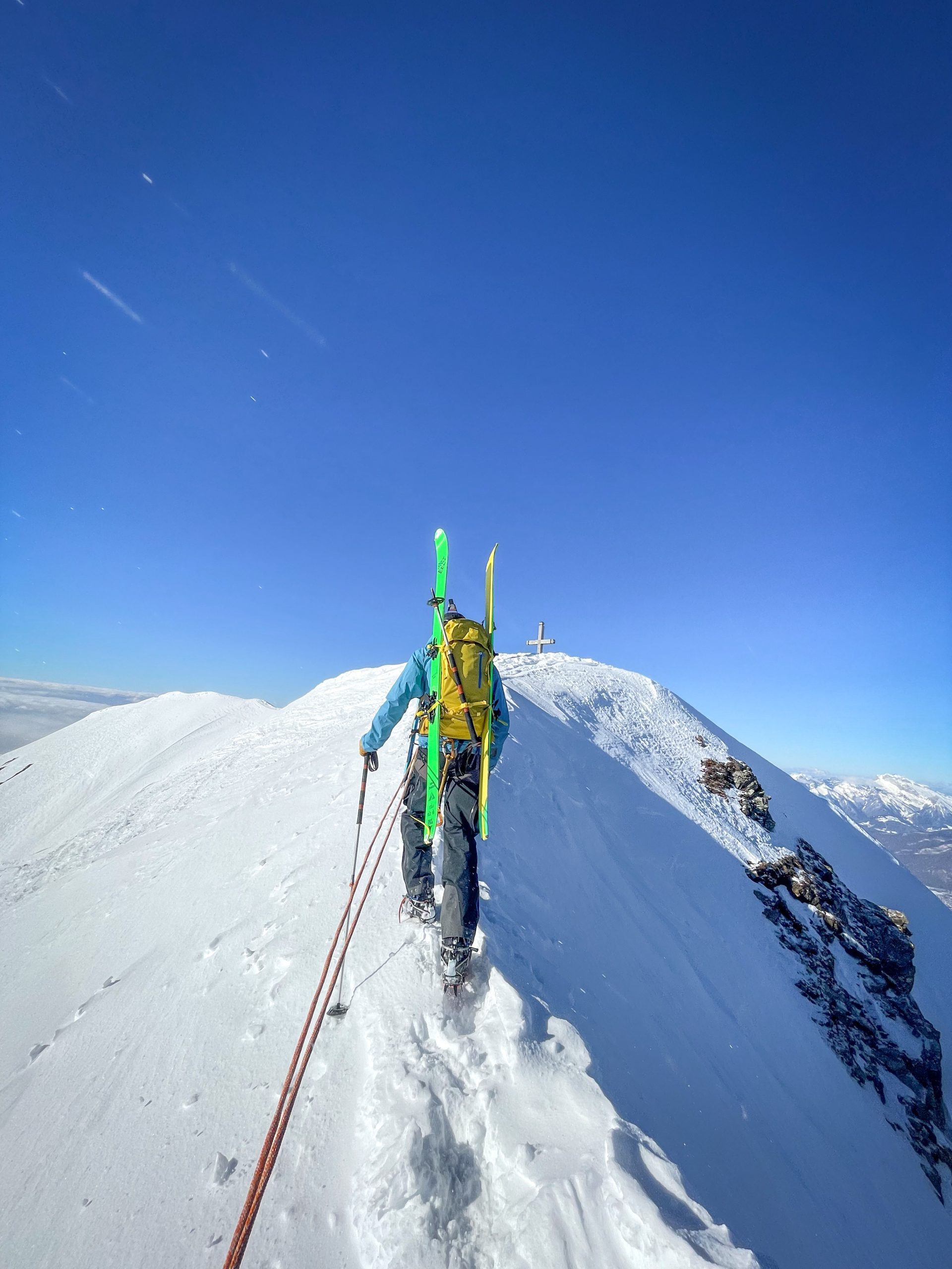 Ski randonnée alpinisme escalade Mont Mirantin Beaufortain arête nord est Vache Rouge ski freeski freeride