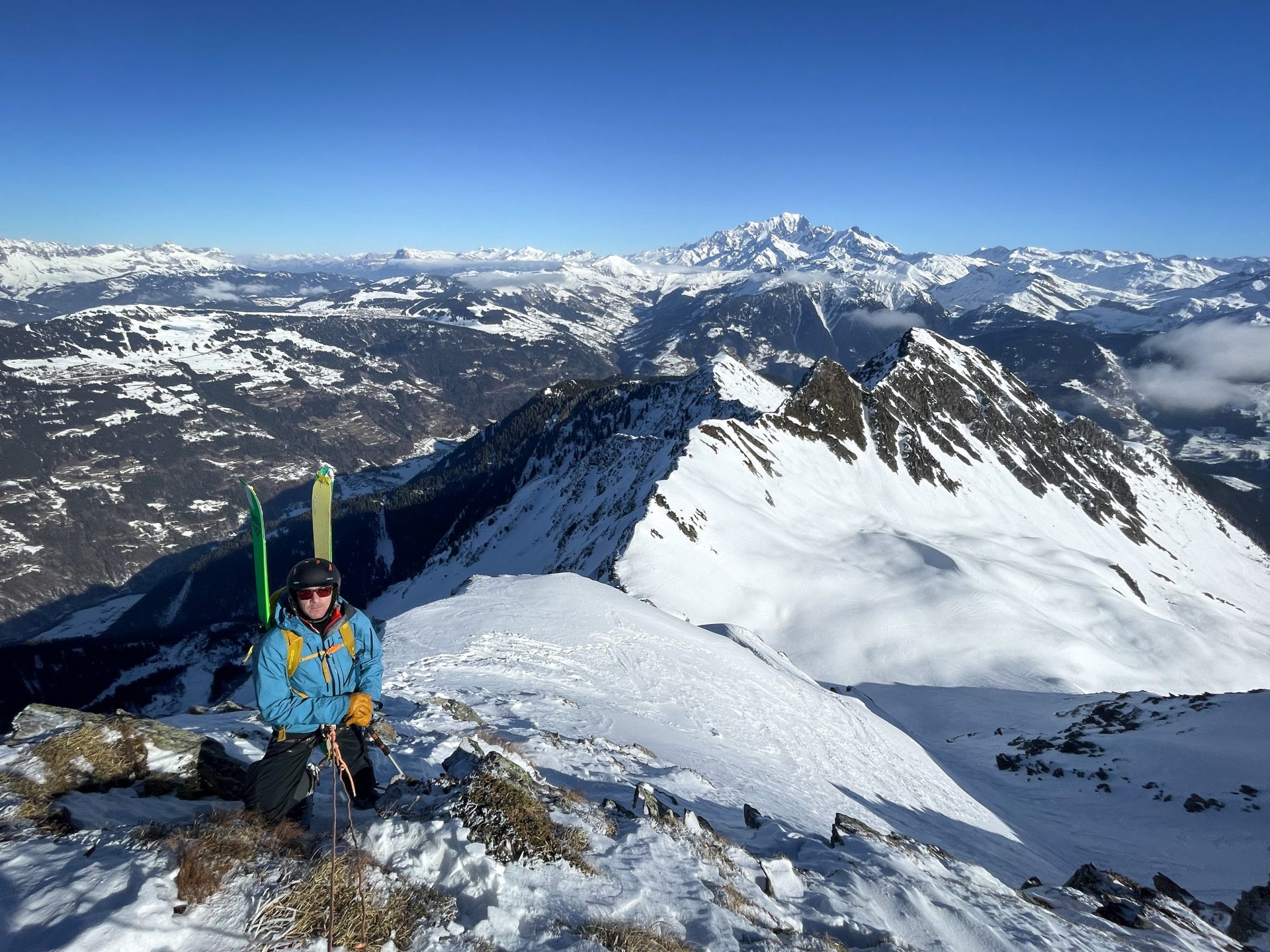 Ski randonnée alpinisme escalade Mont Mirantin Beaufortain arête nord est Vache Rouge ski freeski freeride