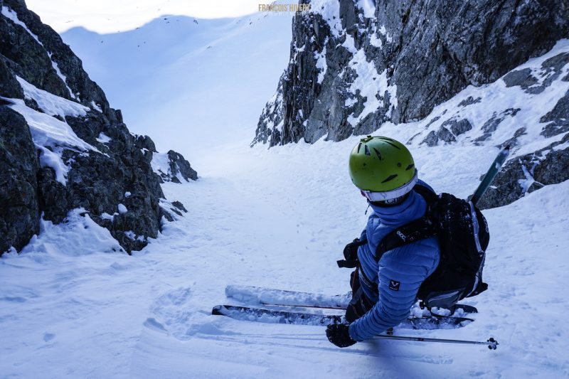 Couloir nord Grand Mont ski pente raide Beaufortain