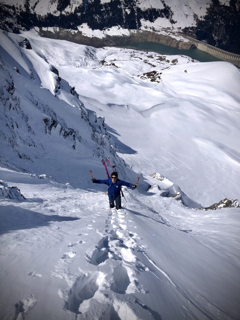 Pointe d'Arpire Beaufortain ski pente raide ski de rando ski de randonnée Arêches Beaufort Roselend ouverture steep ski skiing