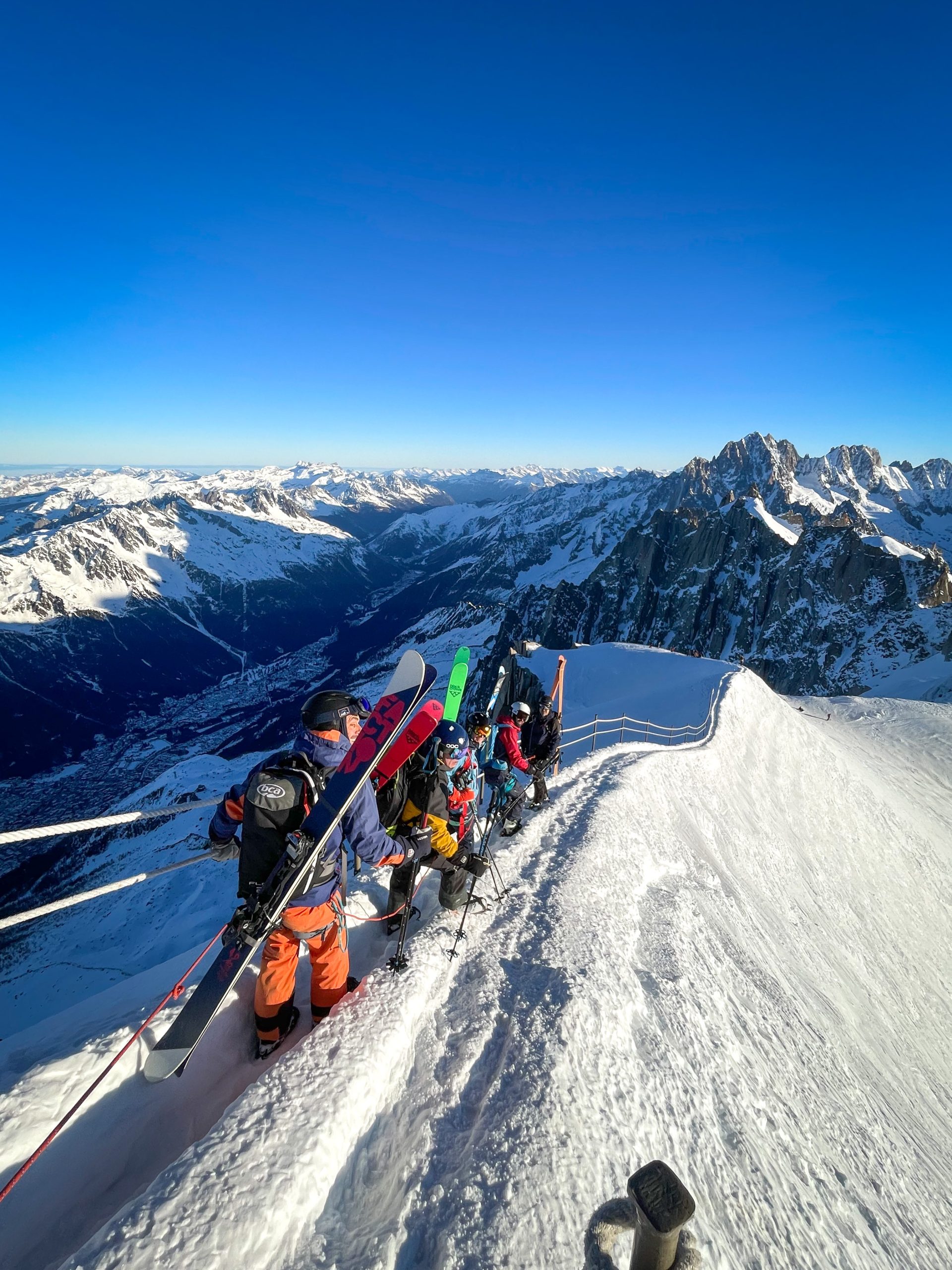 Ski randonnée alpinisme Mont Blanc massif Vallée Blanche aiguille du Midi envers du Plan freeride freeski