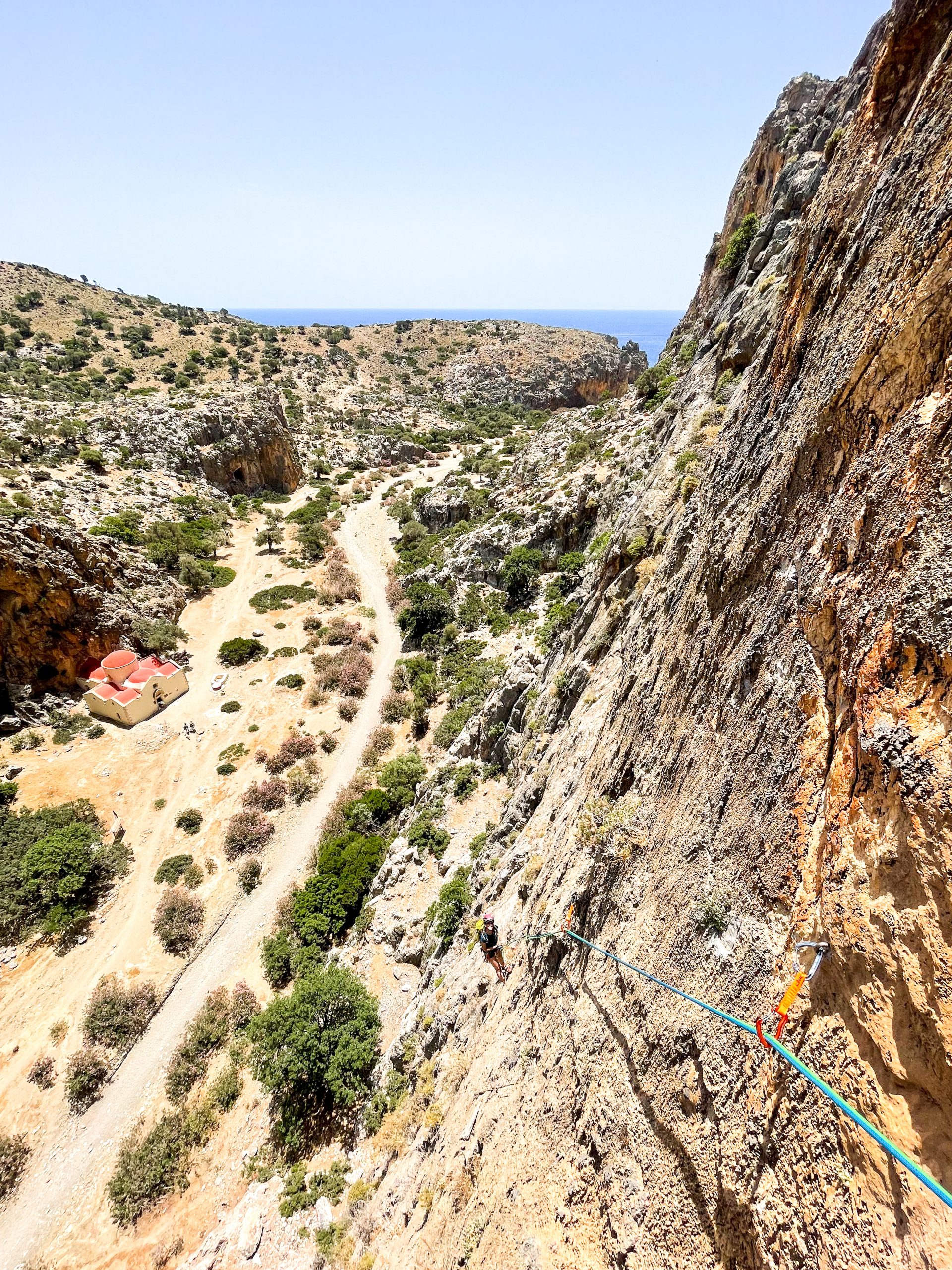 grande voie Escalade Grèce île Crète Agio Faranfo Farago Le syndrome de Calimero climb climbing