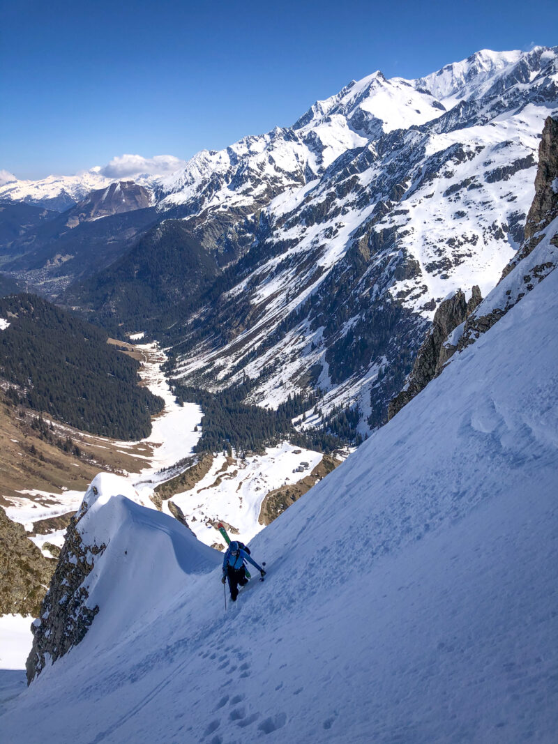 Beaufortain ski de pente raide ski de rando ski de randonnée les Contamines aiguille de la Pennaz