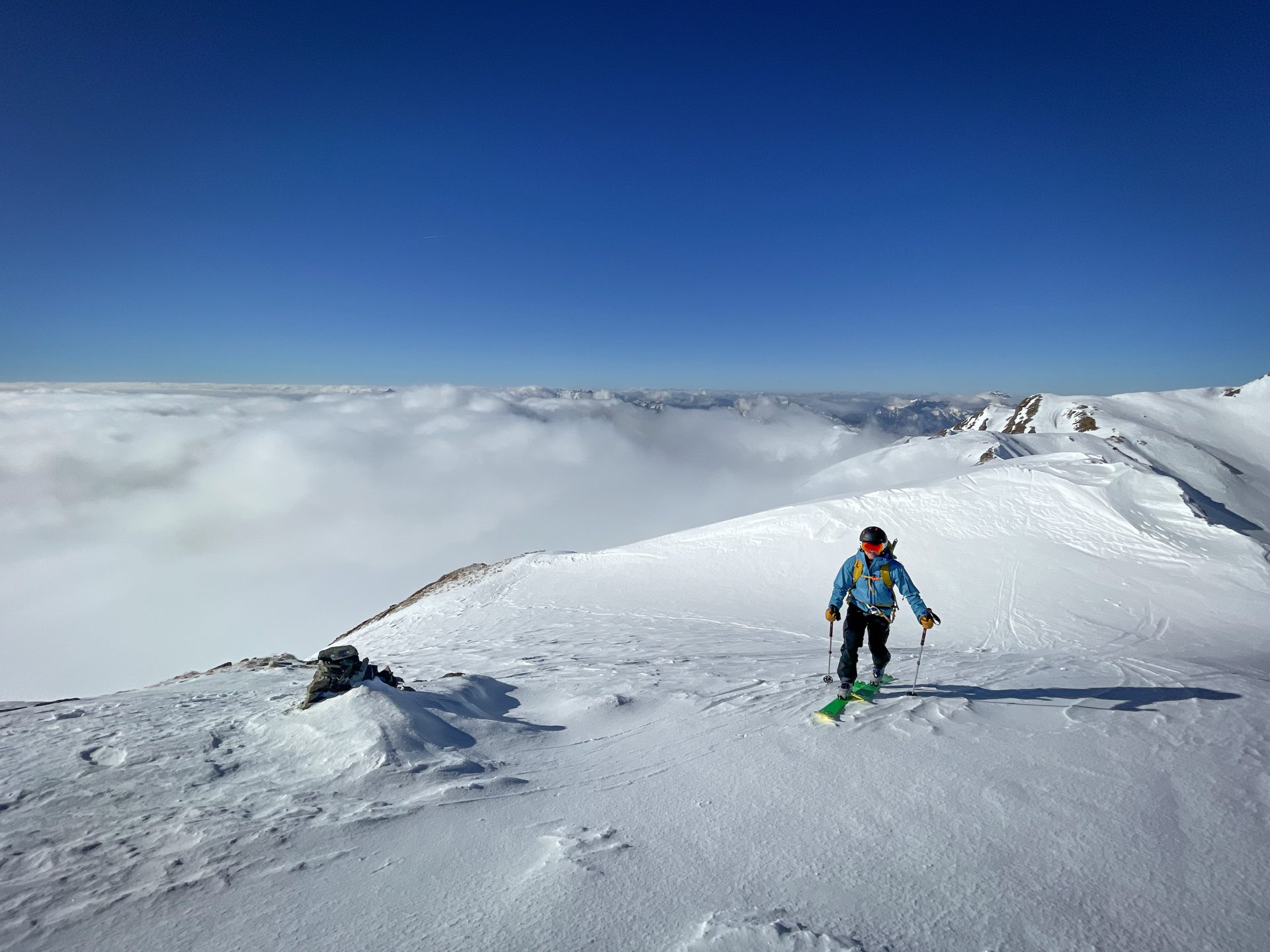 Ski randonnée alpinisme escalade Mont Mirantin Beaufortain arête nord est Vache Rouge ski freeski freeride