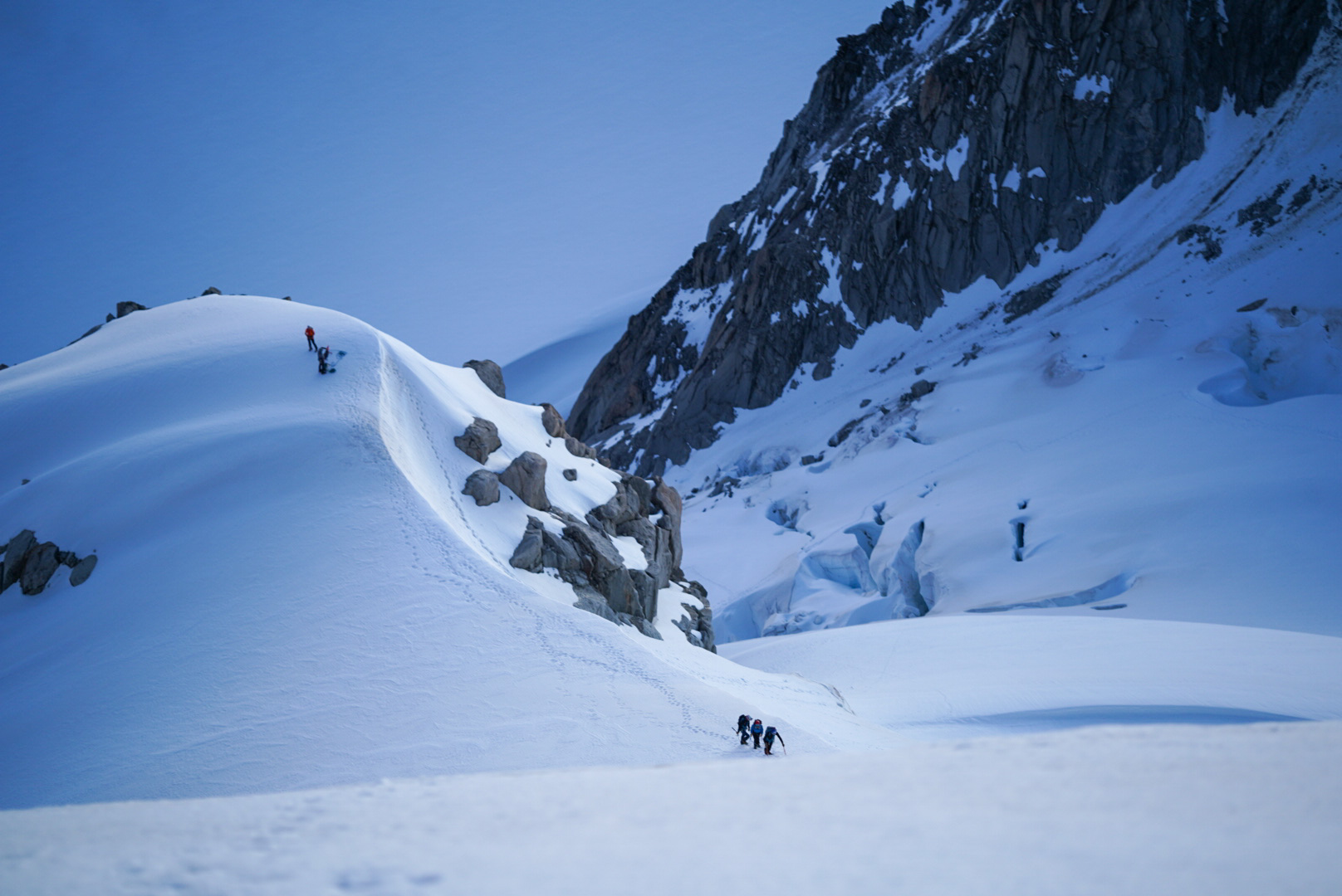 Mont Blanc Chamonix alpinisme escalade mountaineering alpinism arête Forbes aiguille du Chardonnet glacier du Tour refuge Albert 1er