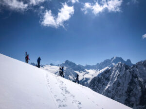 Mont Oreb face nord Aiguille Rouge Mont Blanc ski de randonnée ski de pente raide ski de rando
