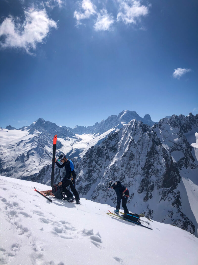 Mont Oreb face nord Aiguille Rouge Mont Blanc ski de randonnée ski de pente raide ski de rando