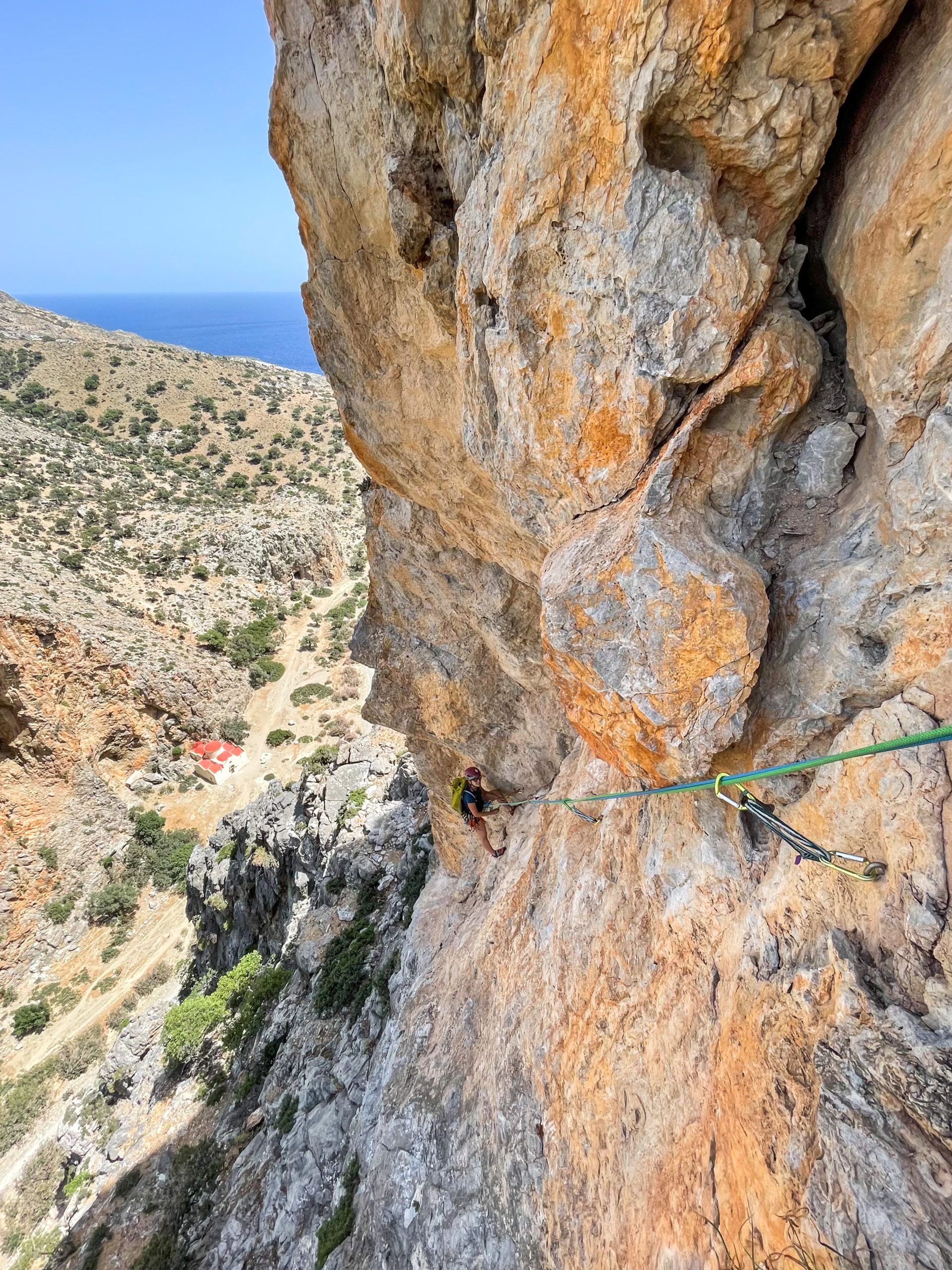 grande voie Escalade Grèce île Crète Agio Faranfo Farago Le syndrome de Calimero climb climbing