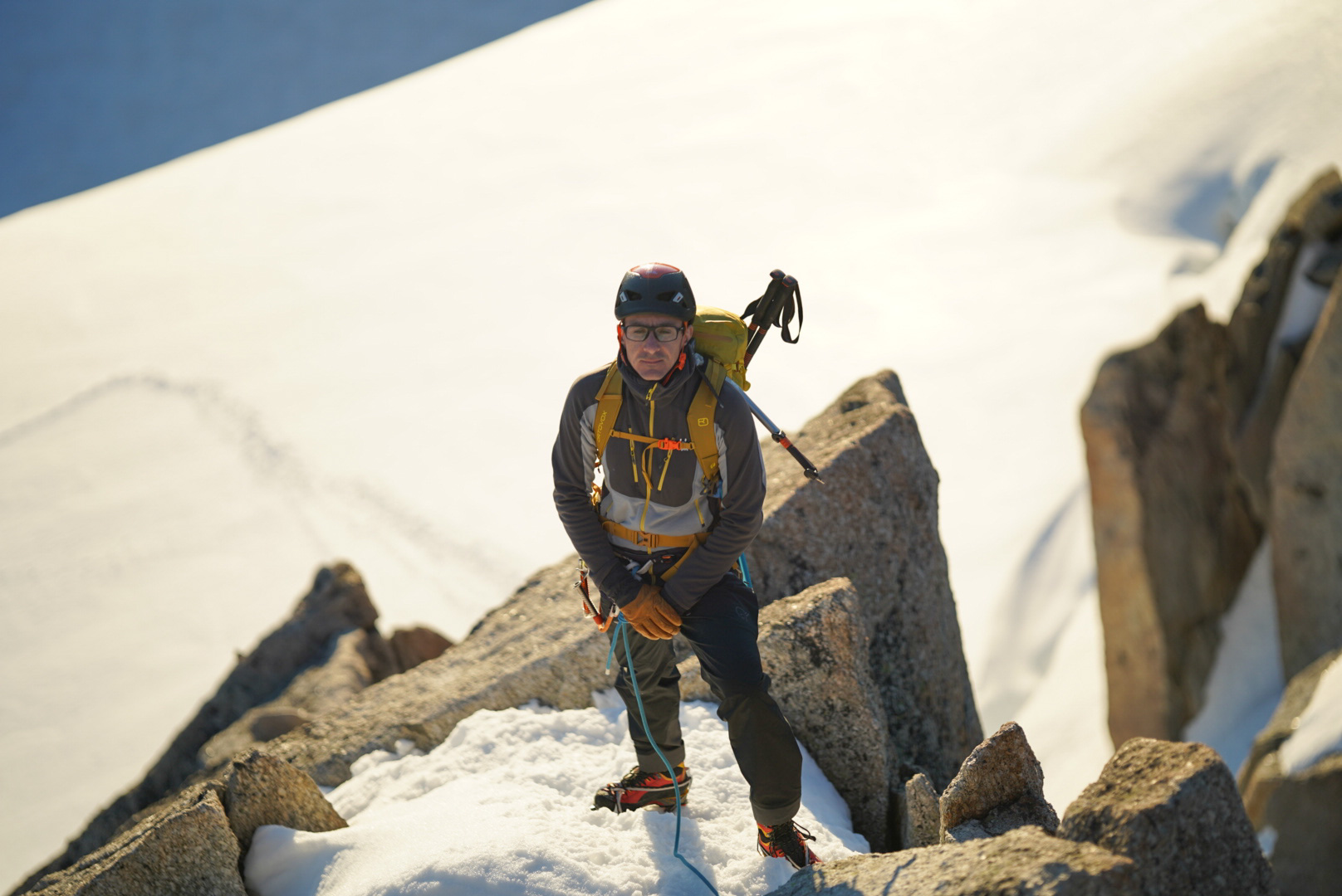 Mont Blanc Chamonix alpinisme escalade mountaineering alpinism arête Forbes aiguille du Chardonnet glacier du Tour refuge Albert 1er