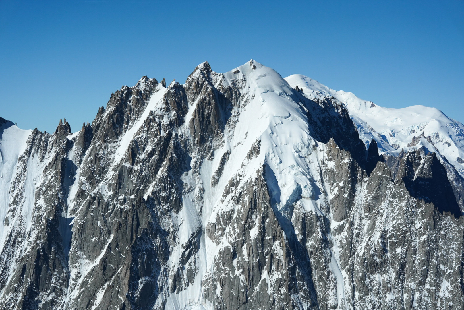 Mont Blanc Chamonix alpinisme escalade mountaineering alpinism arête Forbes aiguille du Chardonnet glacier du Tour refuge Albert 1er