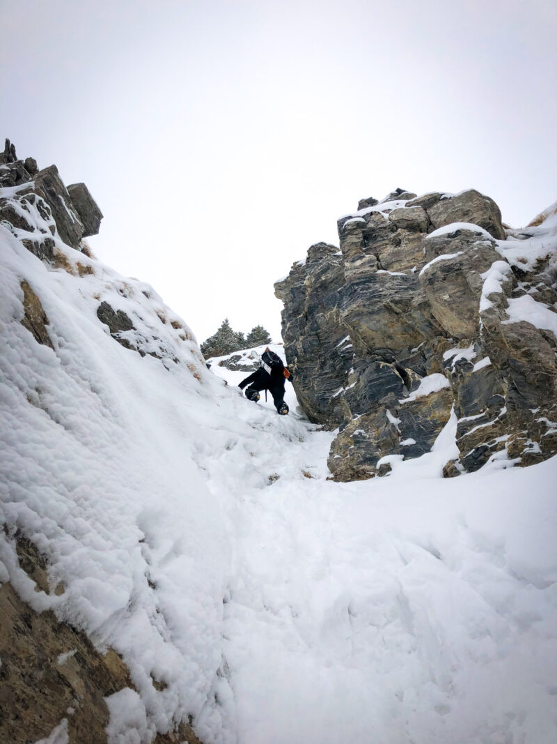 Couloir Sud Ouest Roche Parstire Lac de Roselend Roche Parstire Col du Pré ski de randonnée Beaufortain Arêches Beaufort