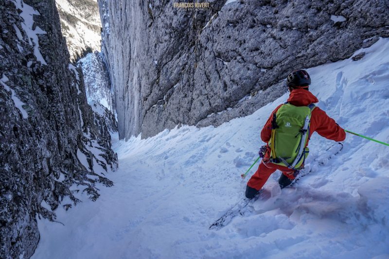 ski pente raide Bauges déprofondis Pécloz alpinisme randonnée