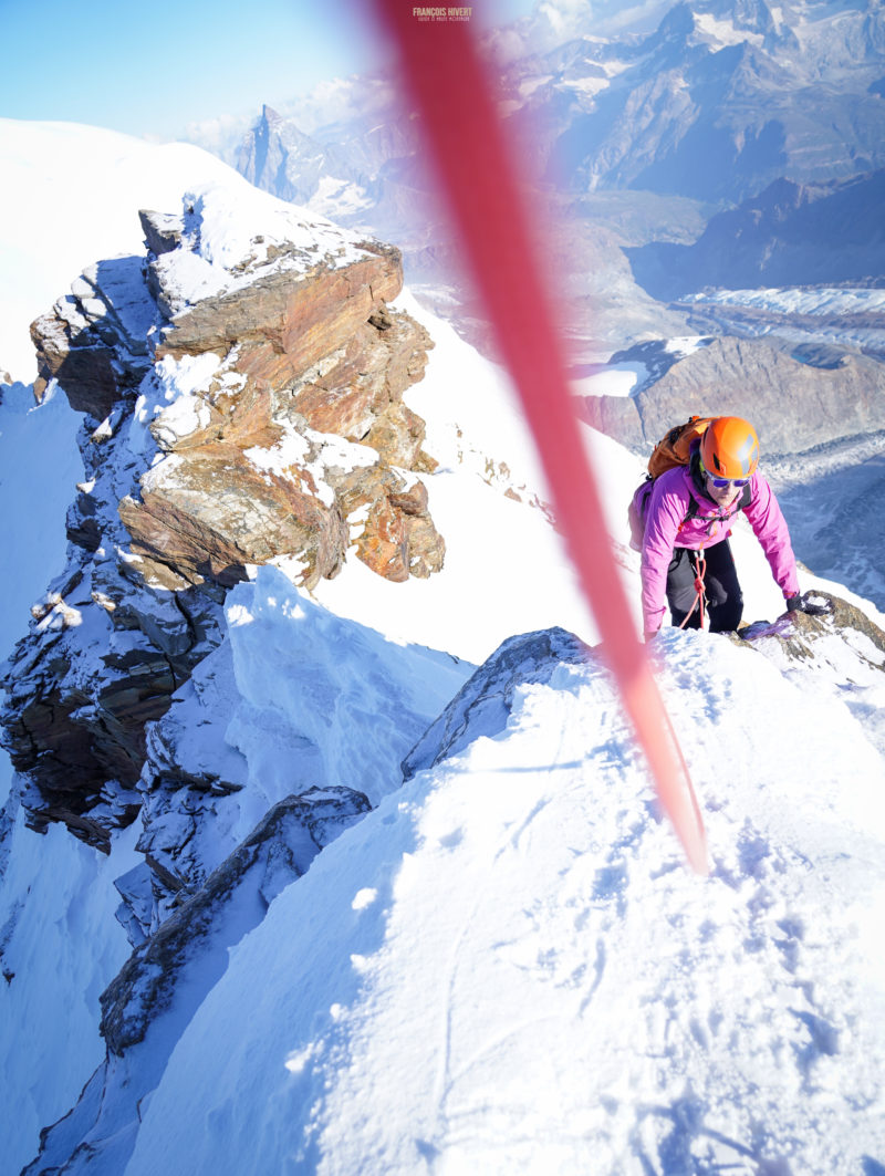 Traversée Liskamm alpinisme escalade arête neige suisse alpes Valais Quintino Sella Gnifetti