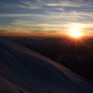 coucher de soleil mont blanc