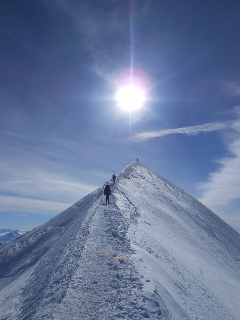 Arête des Bosses avant le sommet