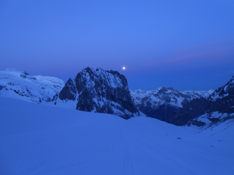 lever de lune sur l'aiguille de la Vanoise