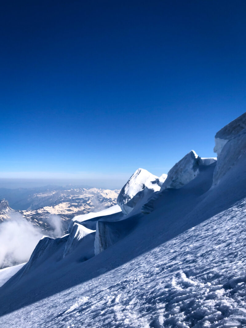 Mont Blanc refuge Gonella alpinisme glacier Dôme du Gouter Piton des Italiens arête des Bosses Miage