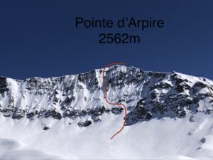 Pointe d'Arpire Beaufortain ski pente raide ski de rando ski de randonnée Arêches Beaufort Roselend ouverture steep ski skiing