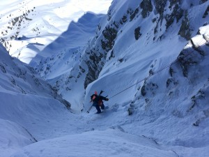 Pointe Mines versant Nord Ouest Beaufortain ski pente raide randonnée