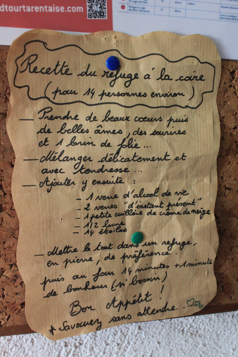 Recette refuge La Coire