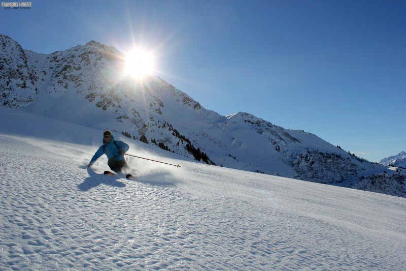 Couloir Mines Beaufortain pente raide ski randonnée